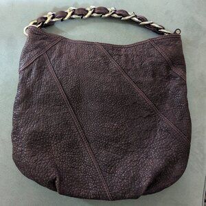 MICHAEL Michael KORS Soft Leather Hobo Bag plum Silver Chain